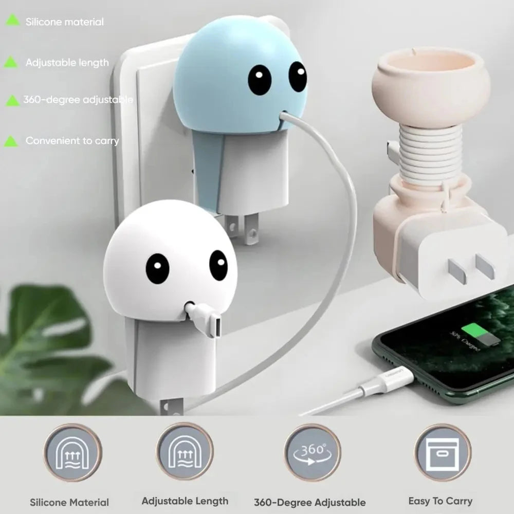 Portable Creative Travel Data Cable Hub Protective Sleeve Desktop Data Cable Organizer Wrap Silicone Storage Buckle